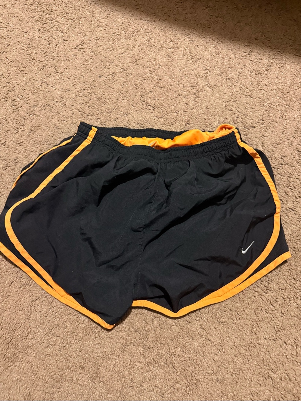 Nike Black & Orange Running Shorts